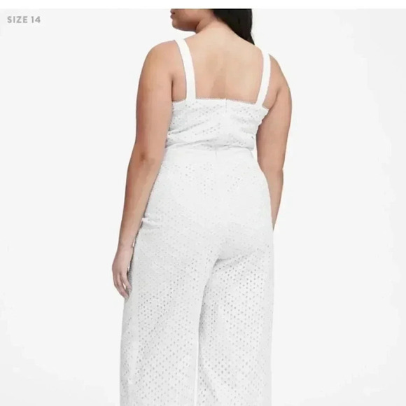 Banana Republic white eyelet jumpsuit sz 14 - Picture 5 of 6
